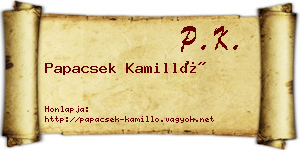 Papacsek Kamilló névjegykártya